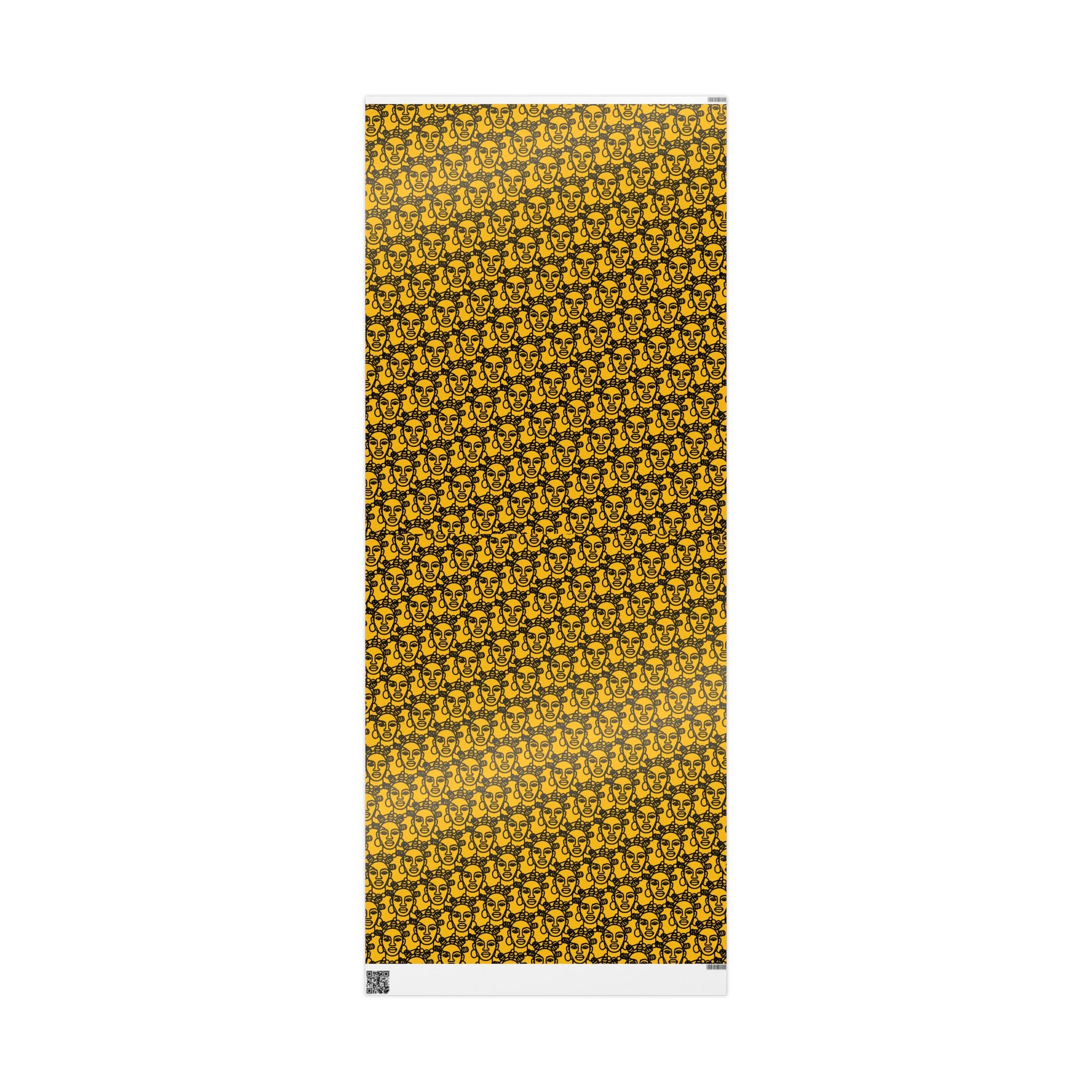 Bantu Crown - Yellow -Wrapping Paper, Holiday Gift Wrap