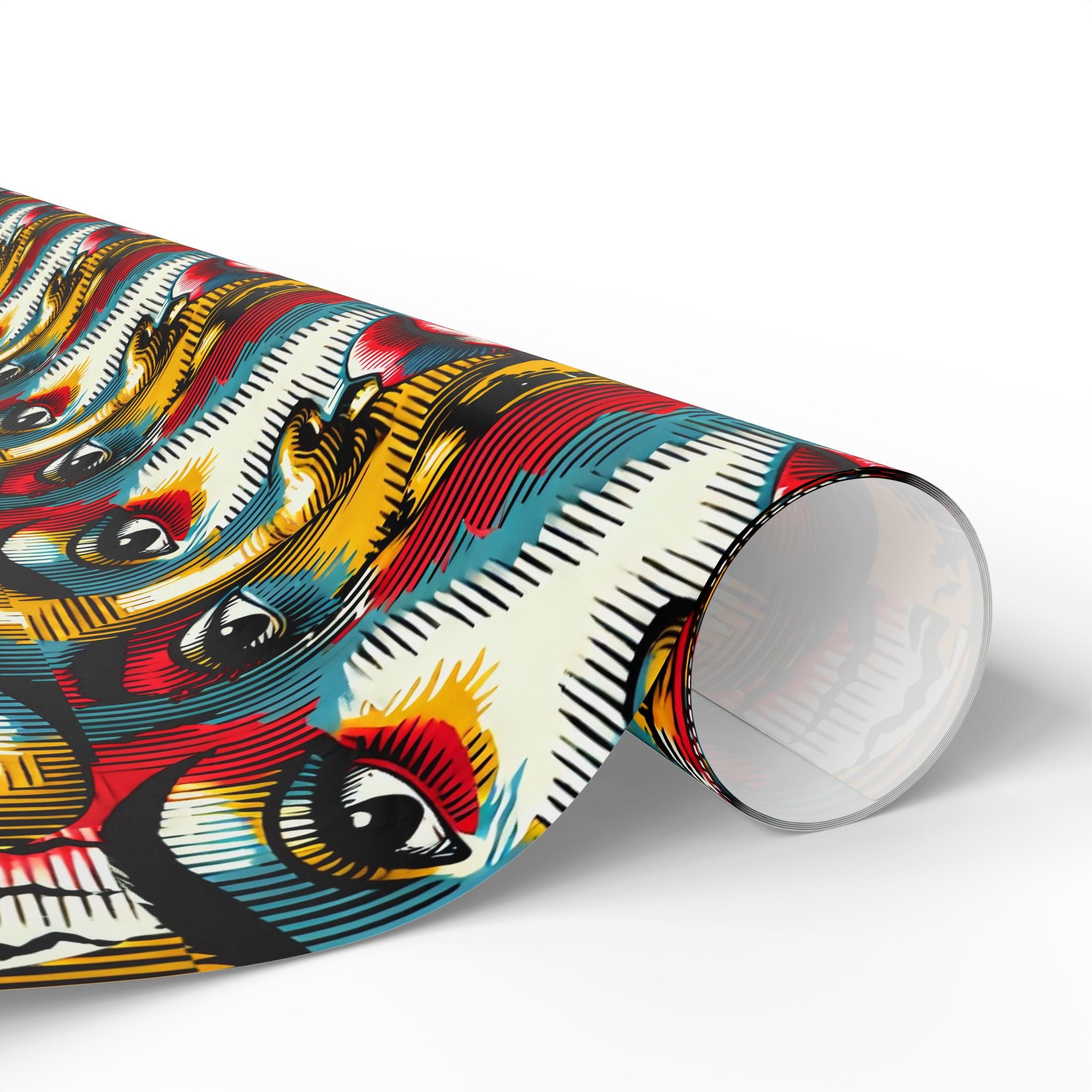Comic Face, Colorful, Artistic Wrapping Paper