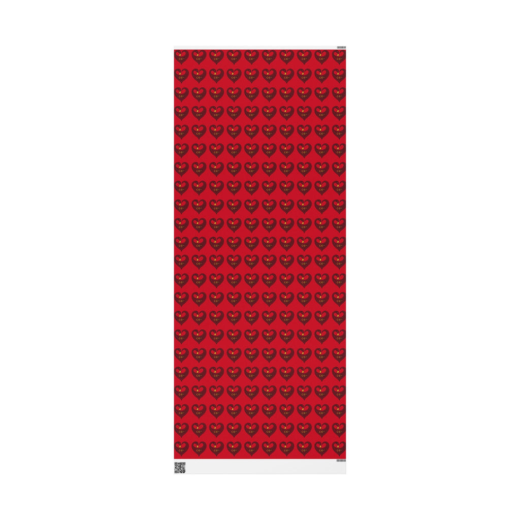 Adinkra Red Sankofa Heart Wrapping Paper