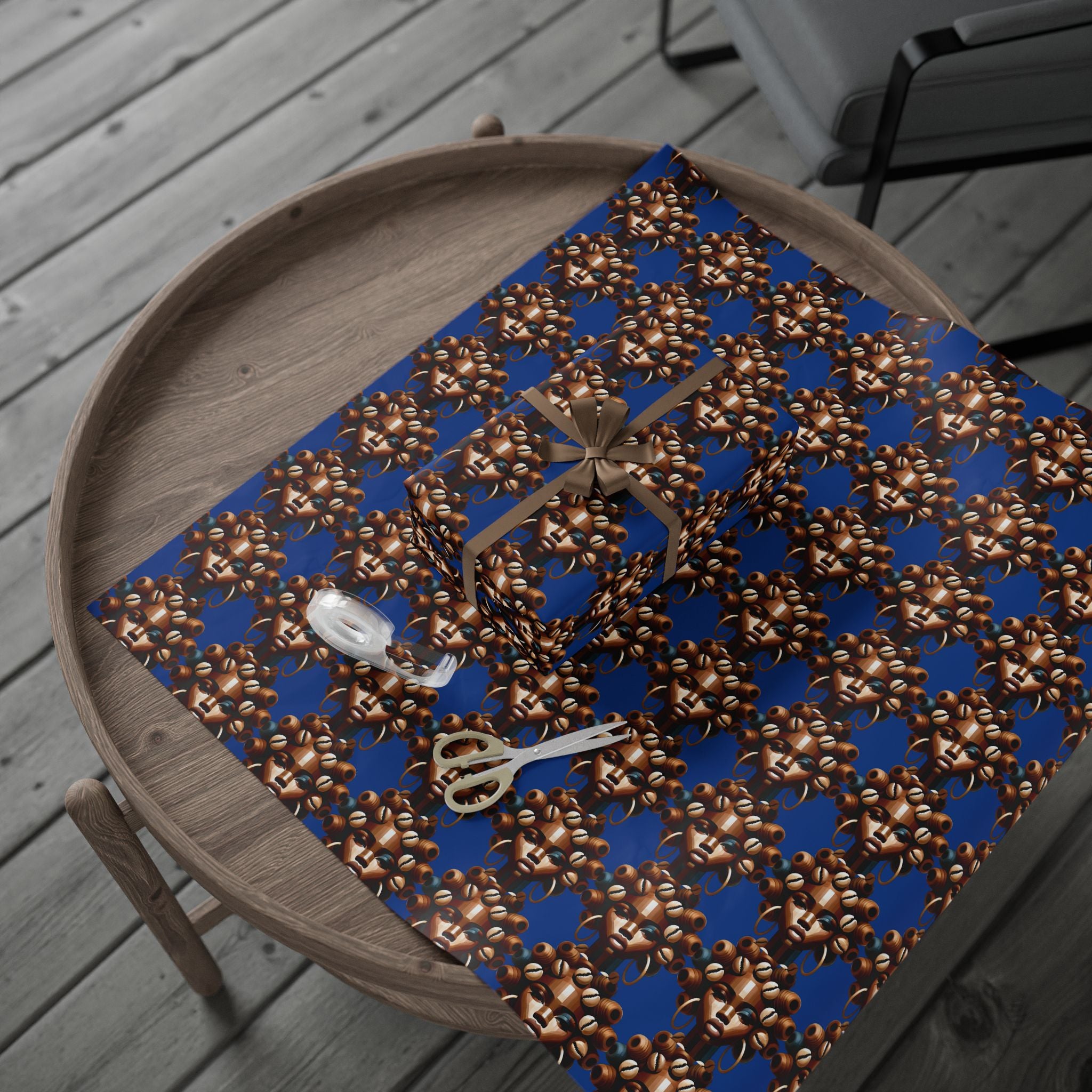'Dollie' Blue Wrapping Paper Roll