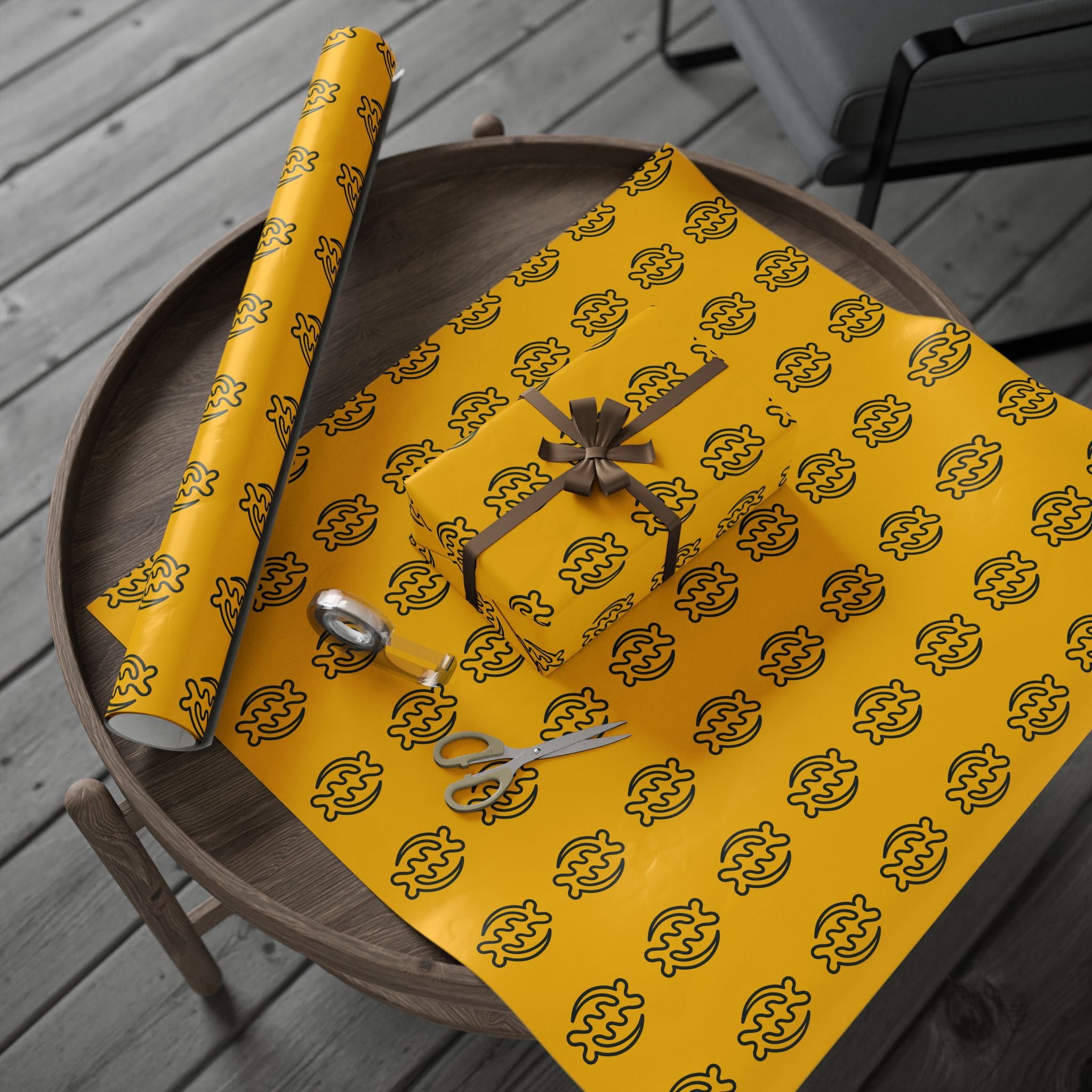 Adinkra Gye Nyame Yellow Wrapping Paper