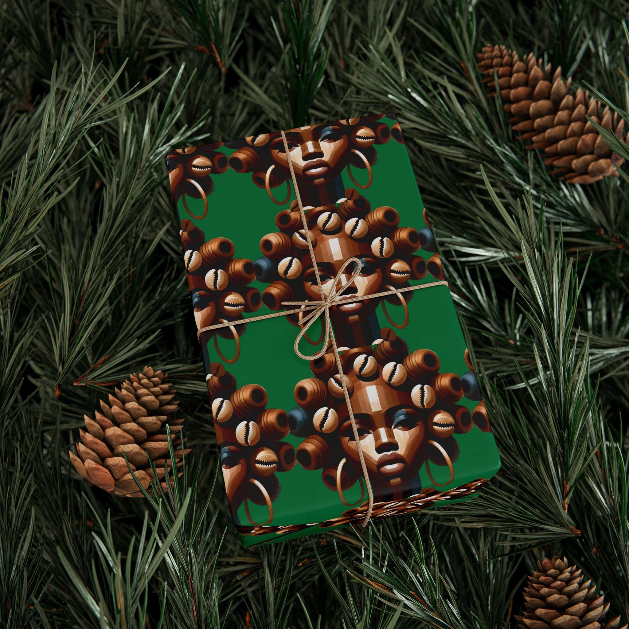 'Dollie' Green Wrapping Paper Roll