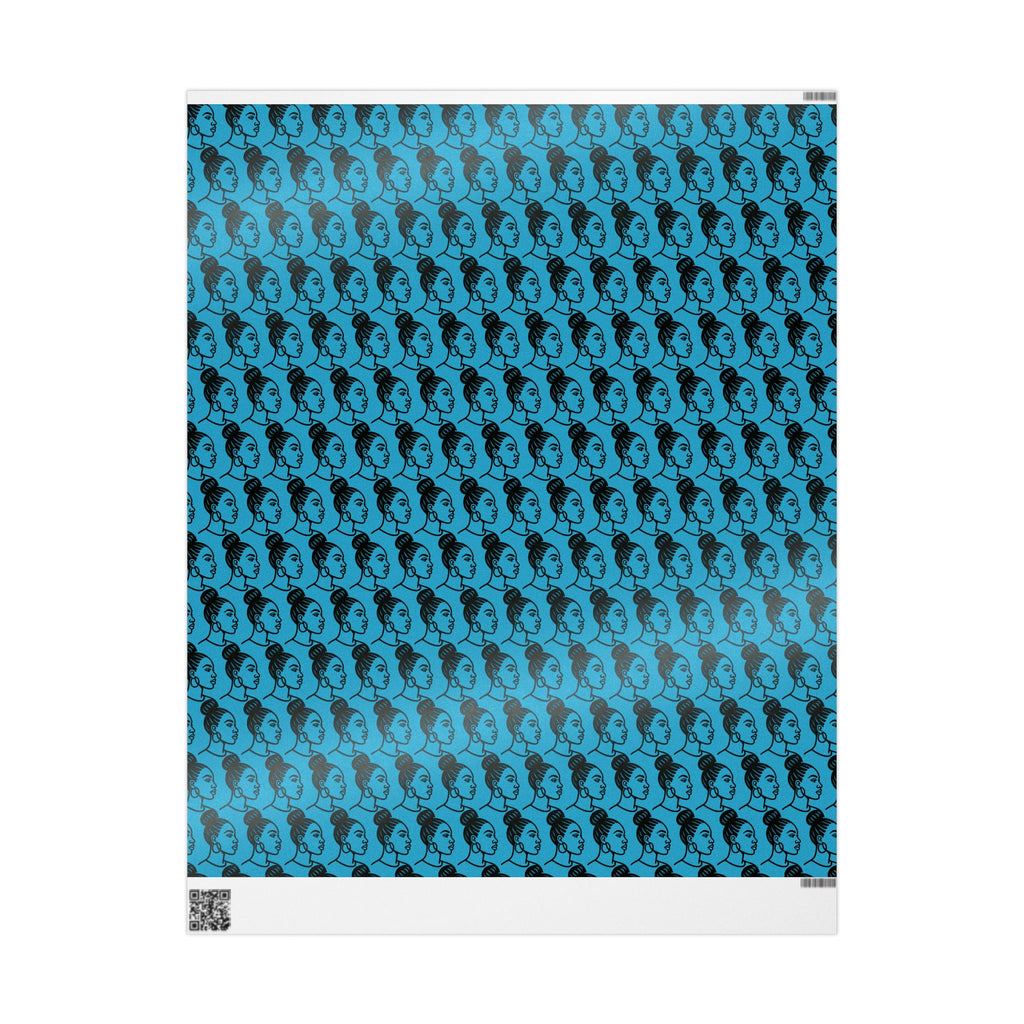 'High Bun' Blue Wrapping Paper