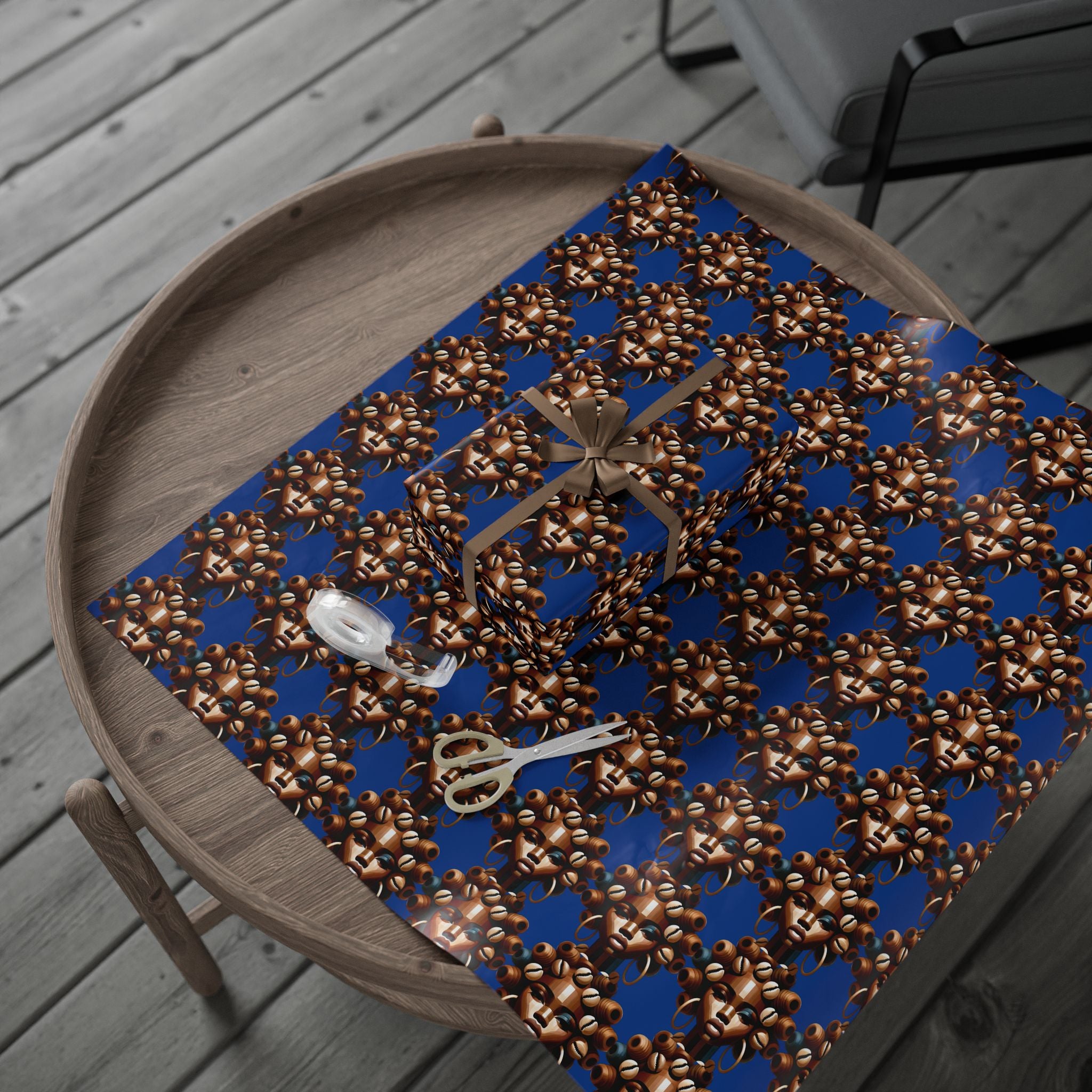 'Dollie' Blue Wrapping Paper Roll