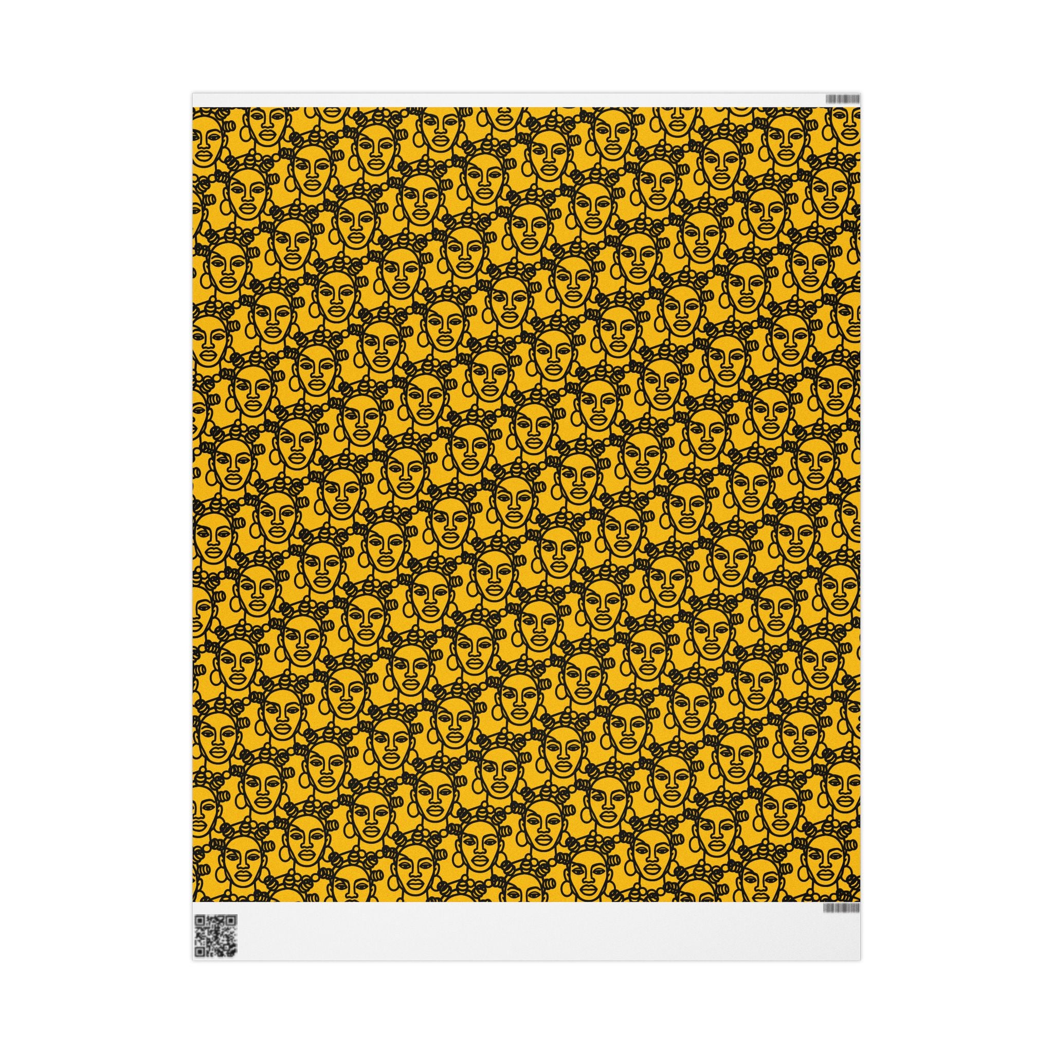 Bantu Crown - Yellow -Wrapping Paper, Holiday Gift Wrap