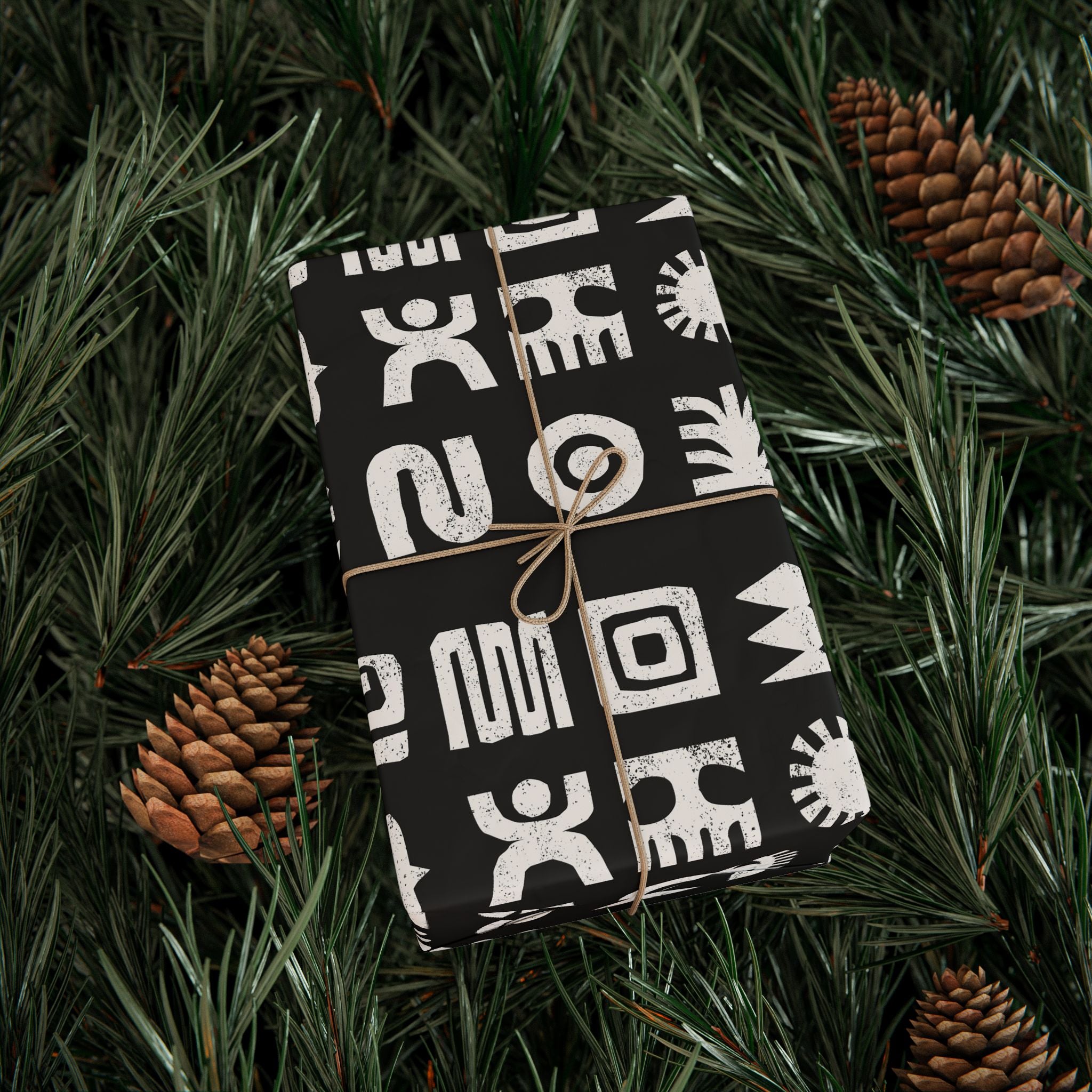 Adinkra Black & White Unique Wrapping Paper