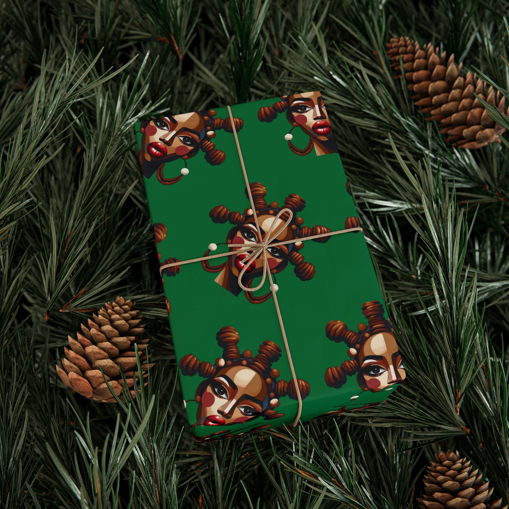 'Bantu' Green Gift Wrapping Paper Roll