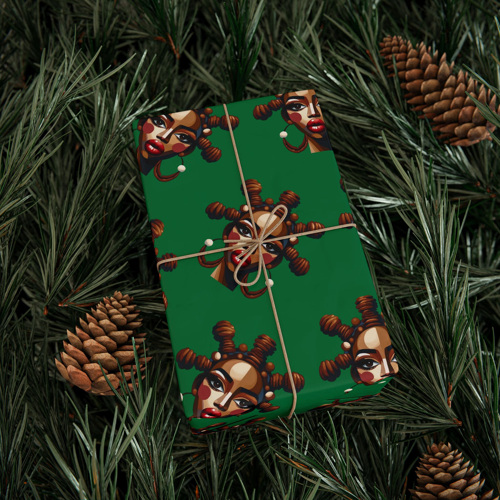 'Bantu' Green Gift Wrapping Paper Roll