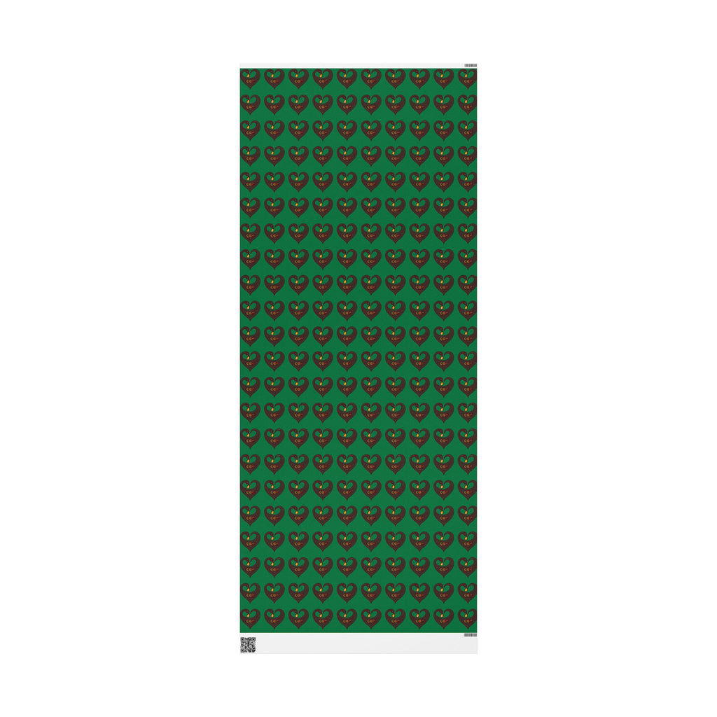 Adinkra Green Sankofa Heart Wrapping Paper