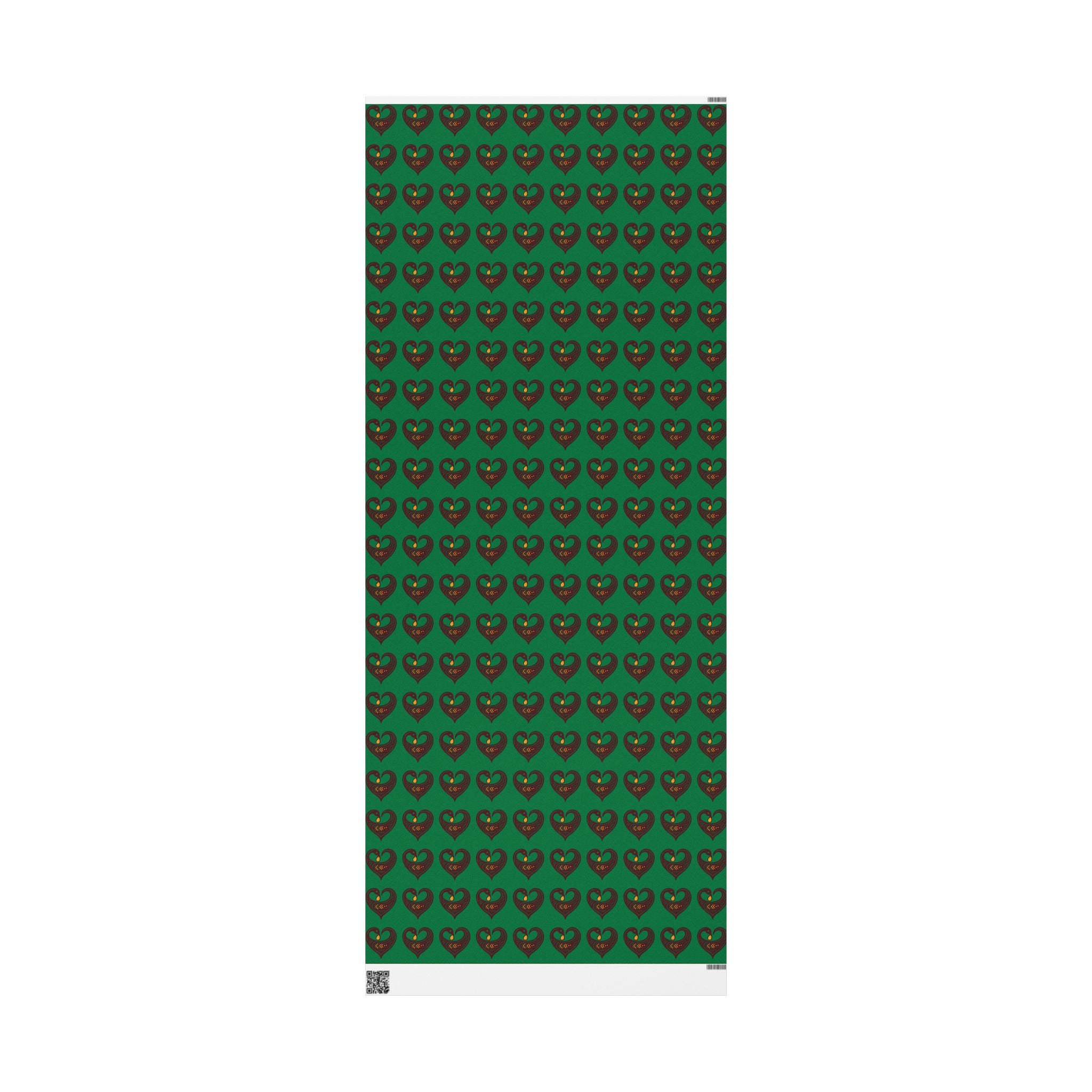 Adinkra Green Sankofa Heart Wrapping Paper