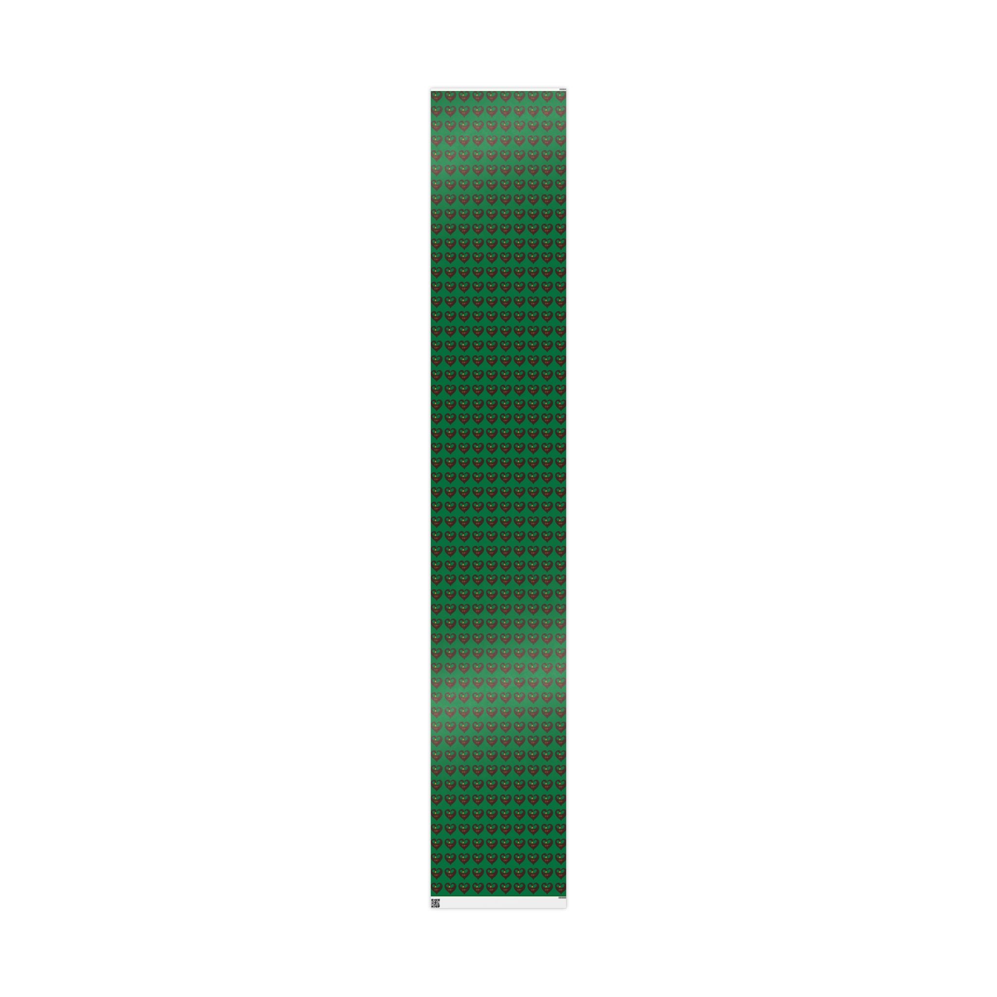 Adinkra Green Sankofa Heart Wrapping Paper