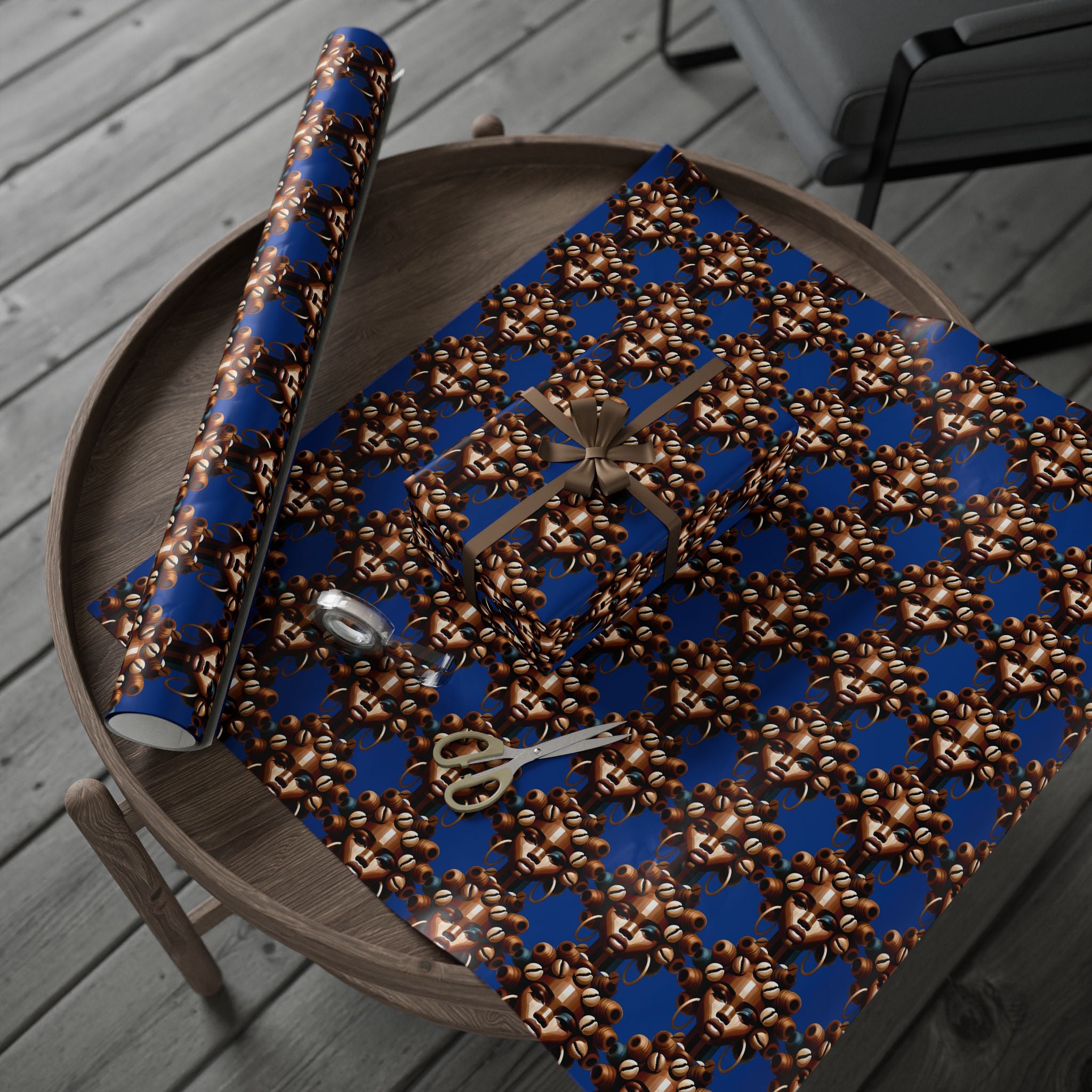 'Dollie' Blue Wrapping Paper Roll