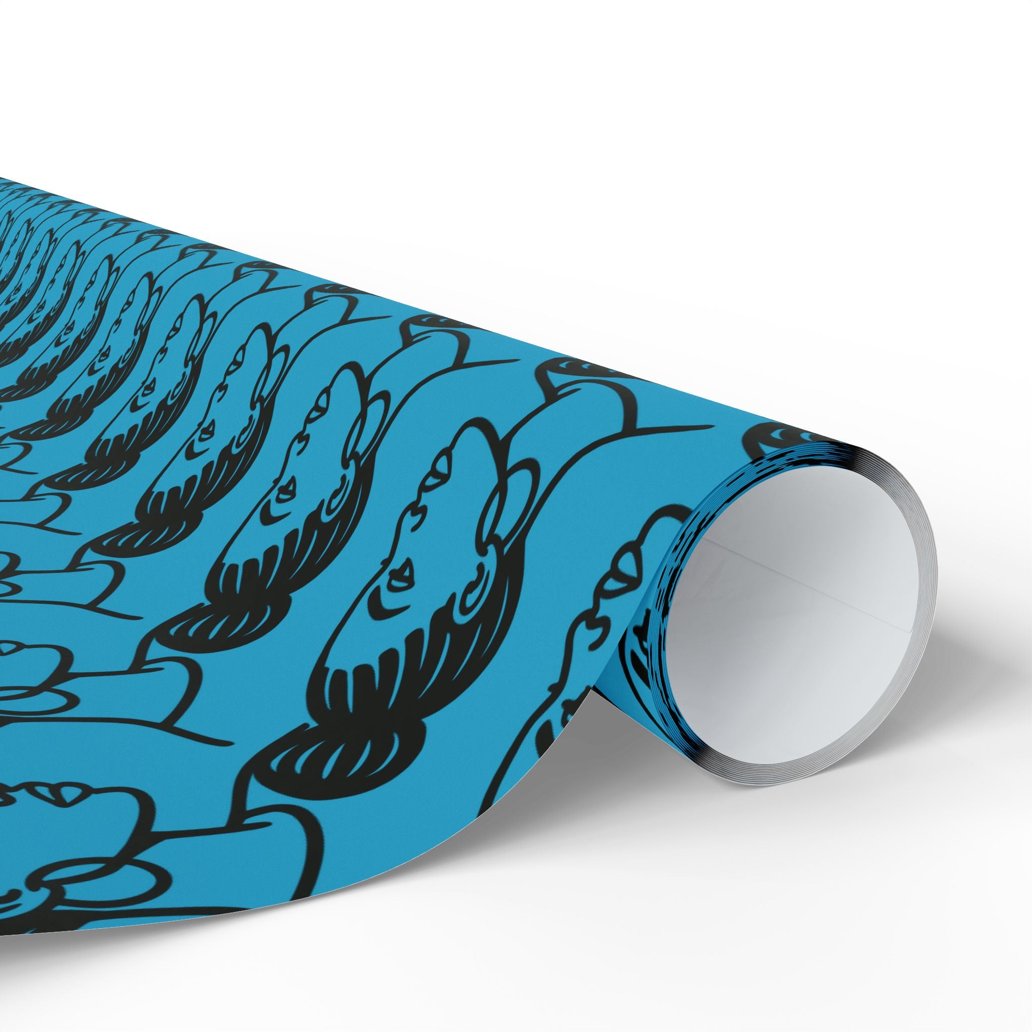 'High Bun' Blue Wrapping Paper