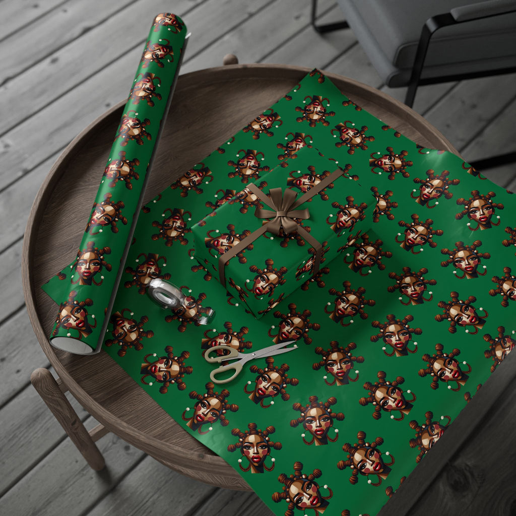 'Bantu' Green Gift Wrapping Paper Roll
