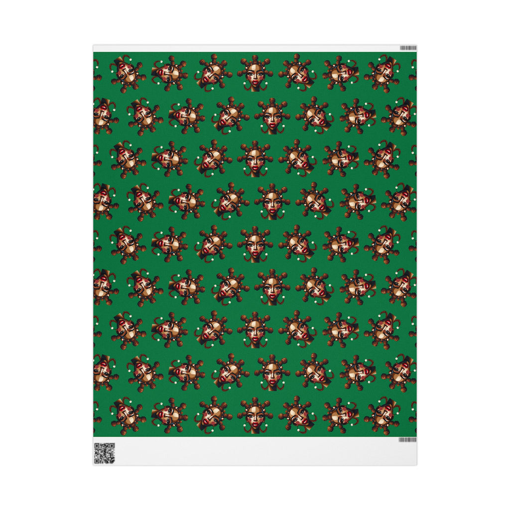 'Bantu' Green Gift Wrapping Paper Roll