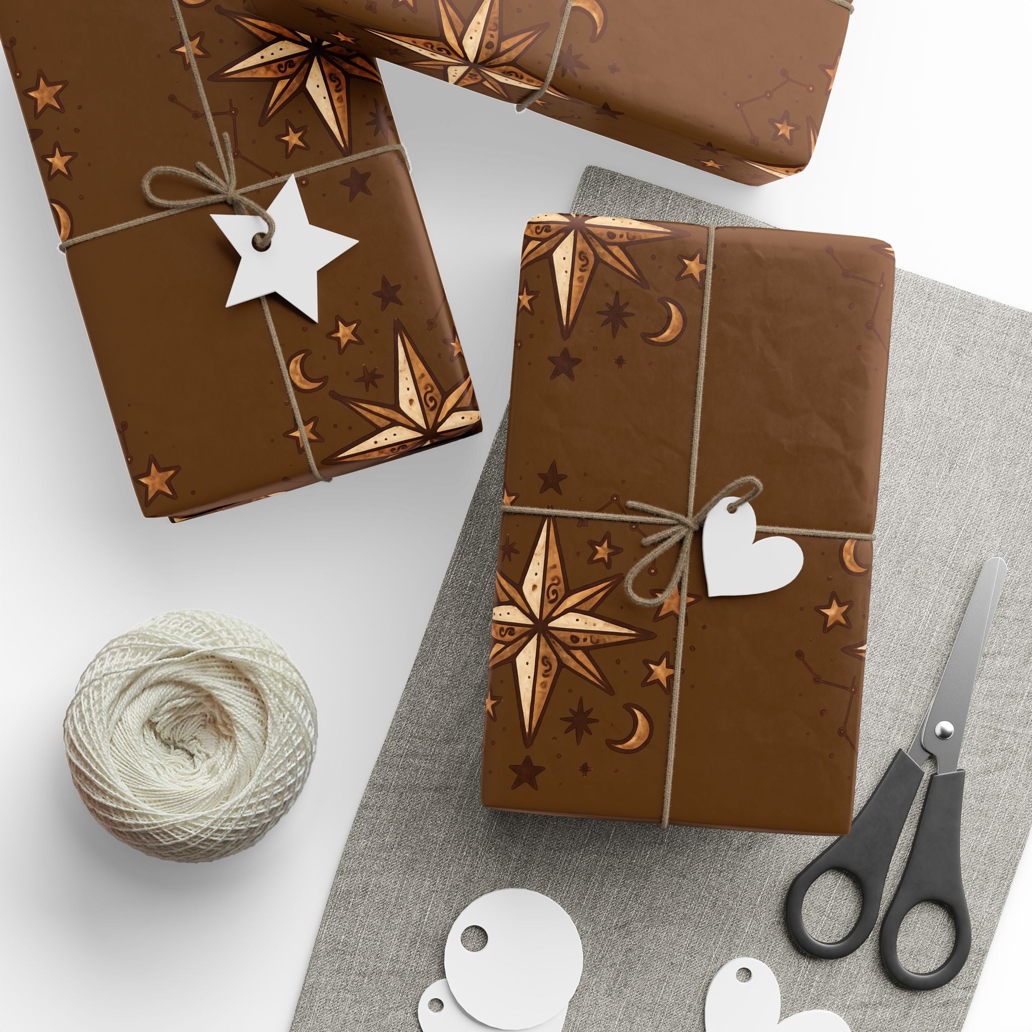 North Star Brown Wrapping Paper