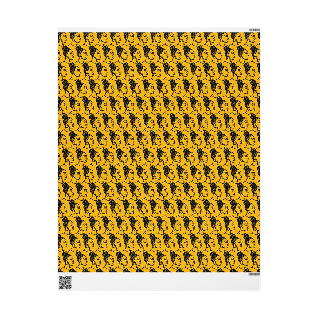 'High Bun' Yellow Wrapping Paper