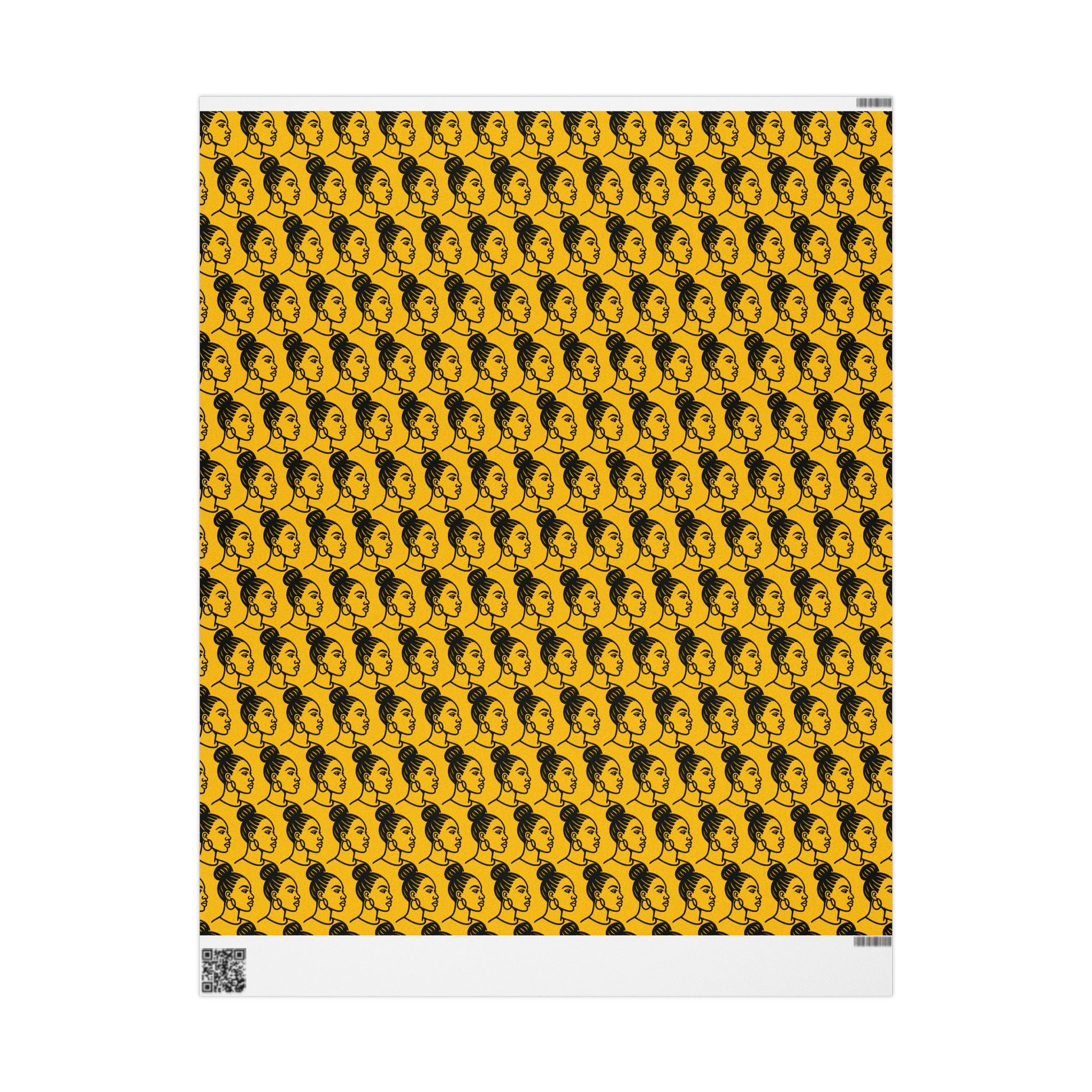 'High Bun' Yellow Wrapping Paper