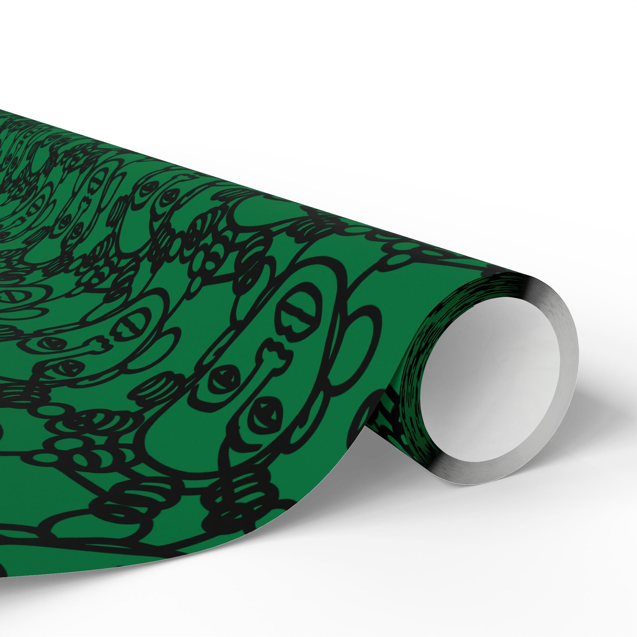 Bantu Crown - Green -Wrapping Paper, Holiday Gift Wrap