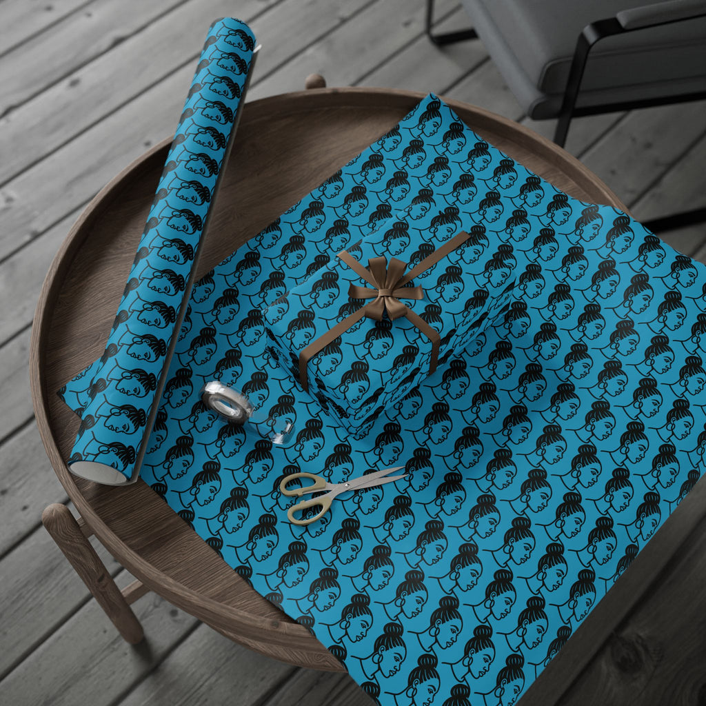'High Bun' Blue Wrapping Paper