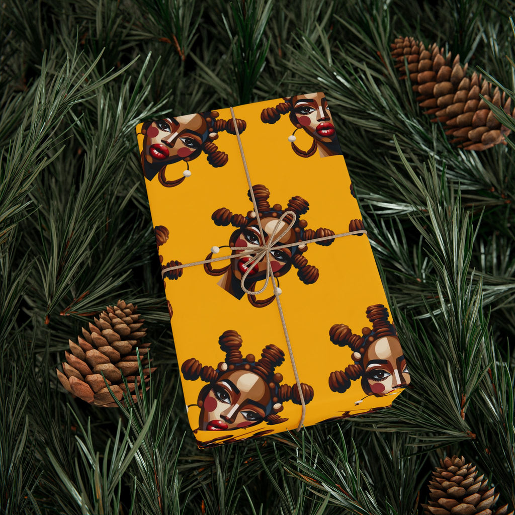 'Bantu' Yellow Gift Wrapping Paper Roll