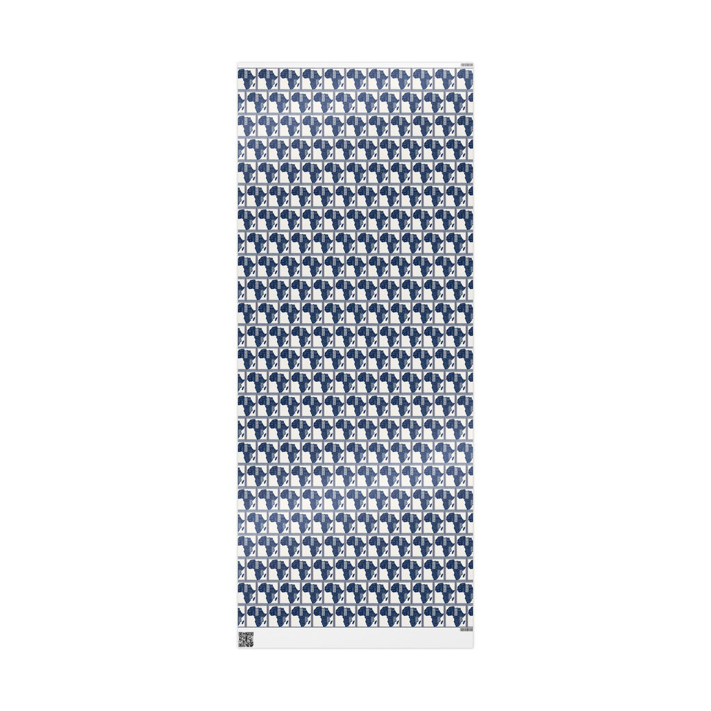 Africa Blue Printed Wrapping Paper