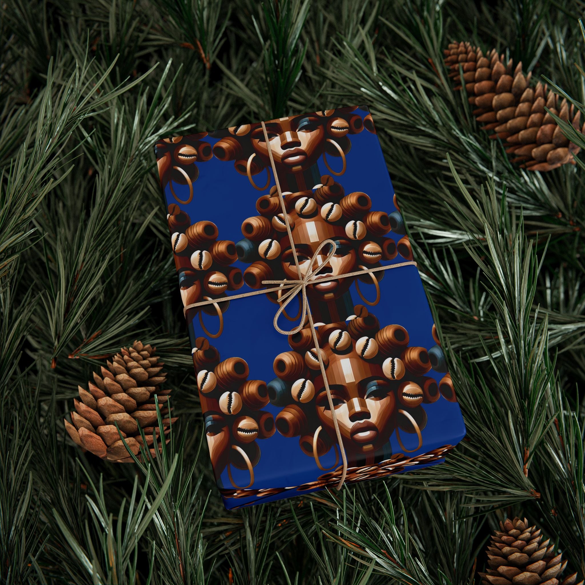 'Dollie' Blue Wrapping Paper Roll