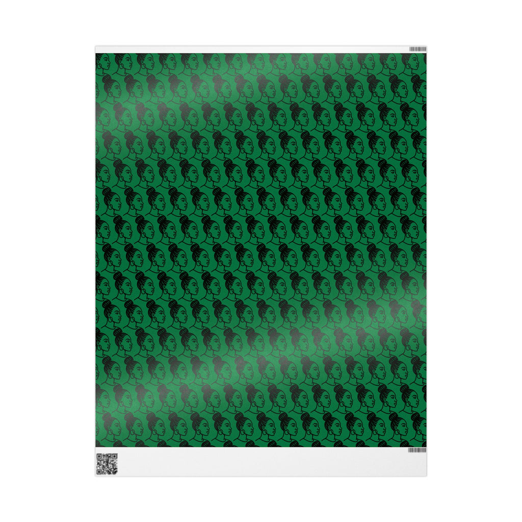 'High Bun' Green Wrapping Paper
