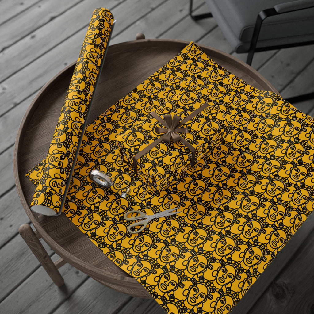 Bantu Crown - Yellow -Wrapping Paper, Holiday Gift Wrap