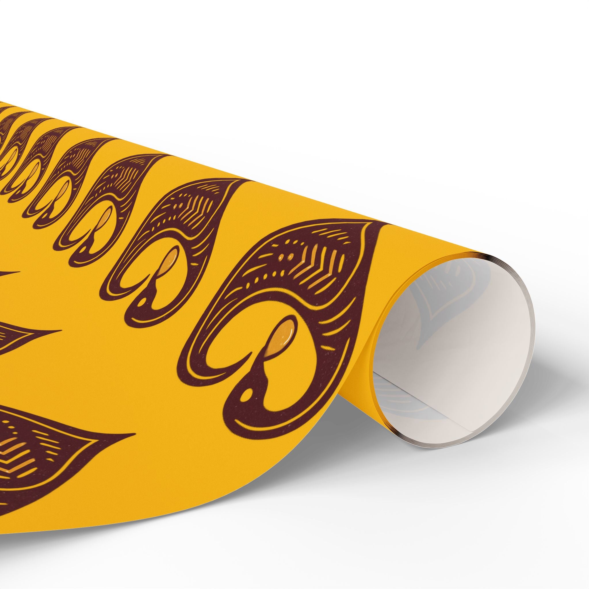 Adinkra Yellow Sankofa Heart Wrapping Paper