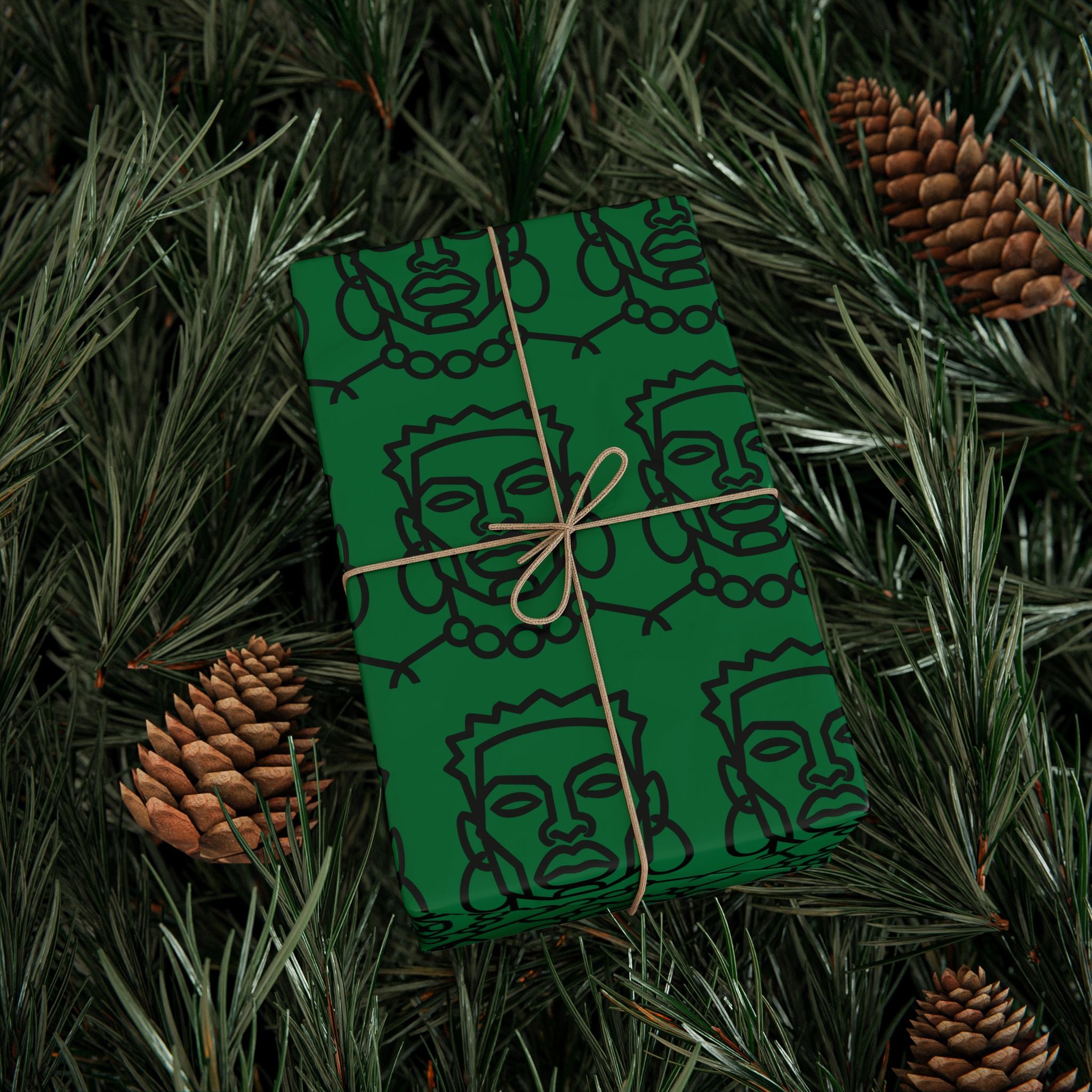 'He is Him' Green Wrapping Paper, Holiday Gift Wrap