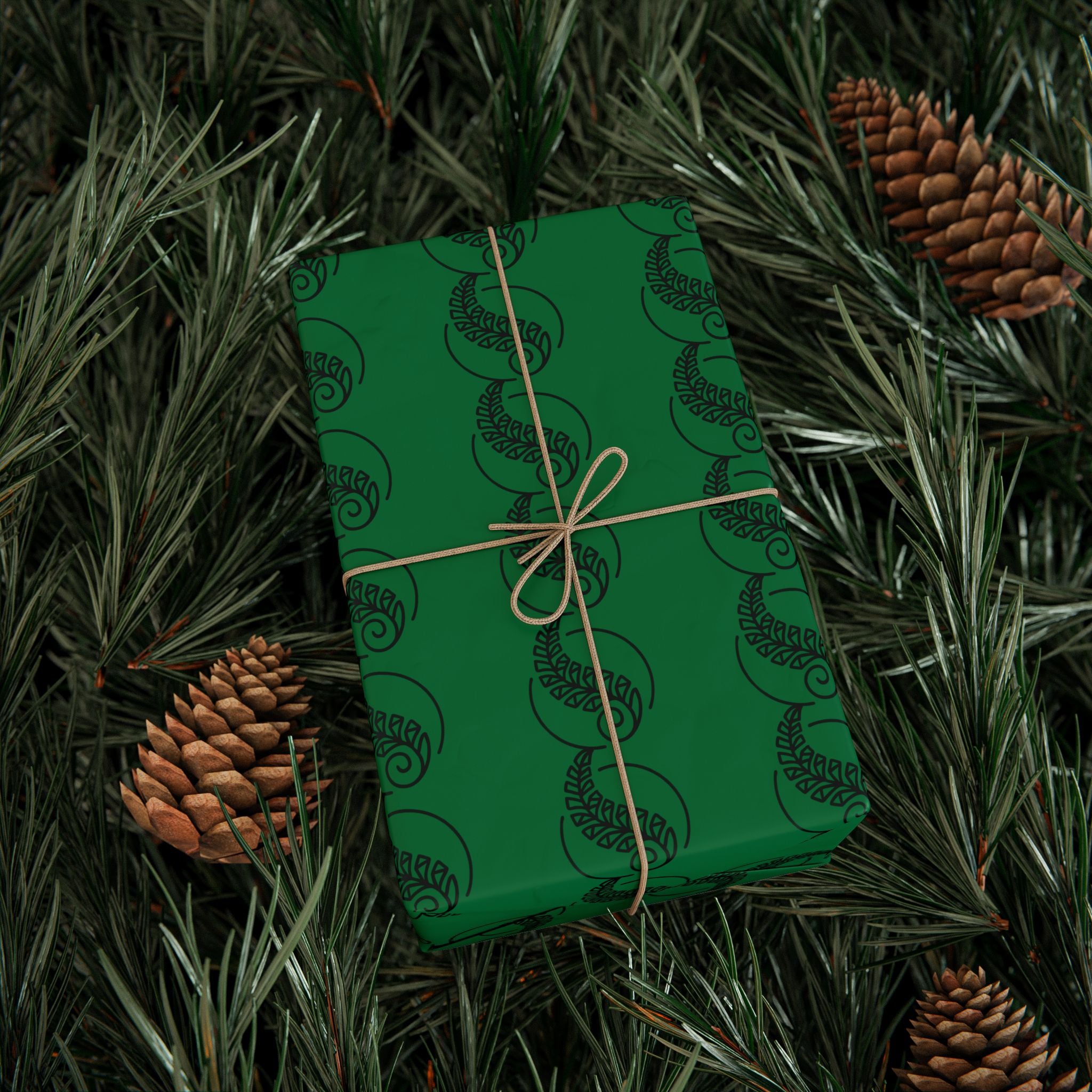 Adinkra Green Fern Wrapping Paper