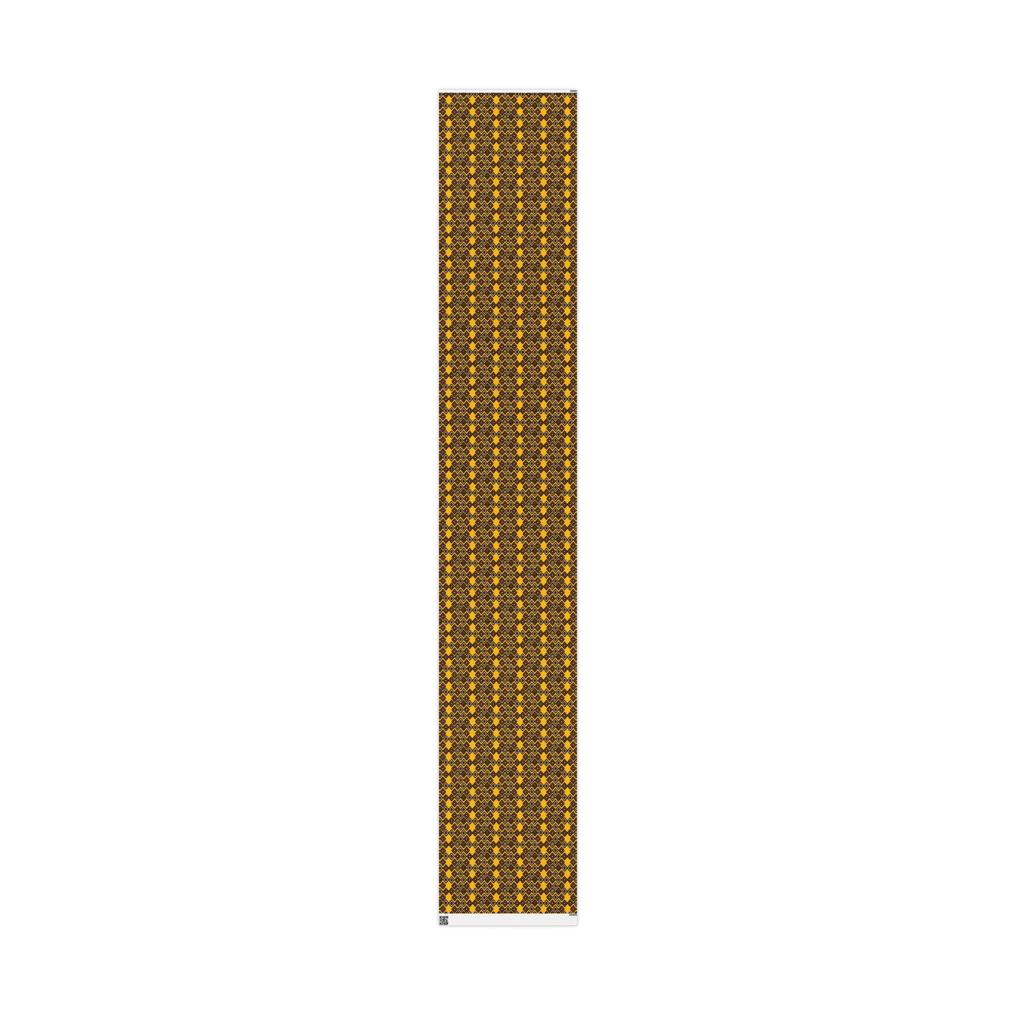 Diamond Pattern Retro Brown/Yellow Wrapping Paper