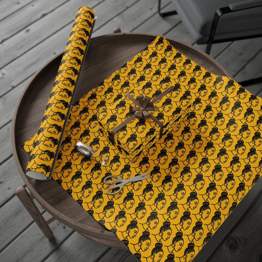 'High Bun' Yellow Wrapping Paper
