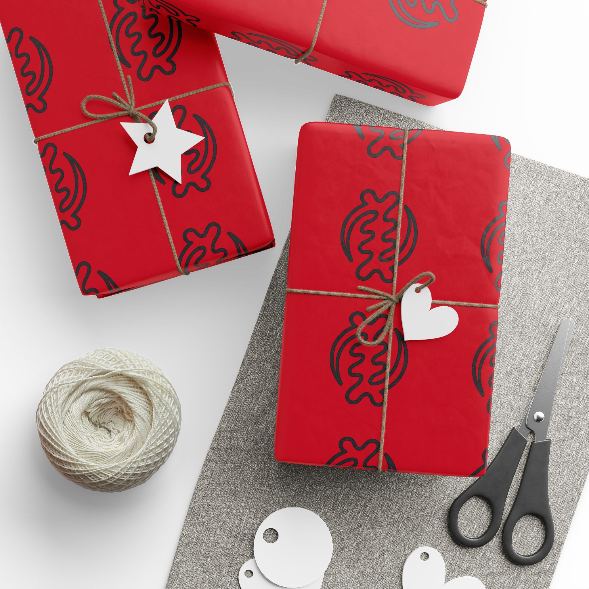 Adinkra Gye Nyame Red Wrapping Paper